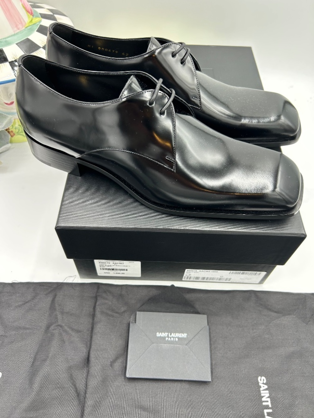 Men’s Saint Laurent JEAN Leather Derby Shoes. Size 42/9 US. Made in Italy. - Picture 9 of 14